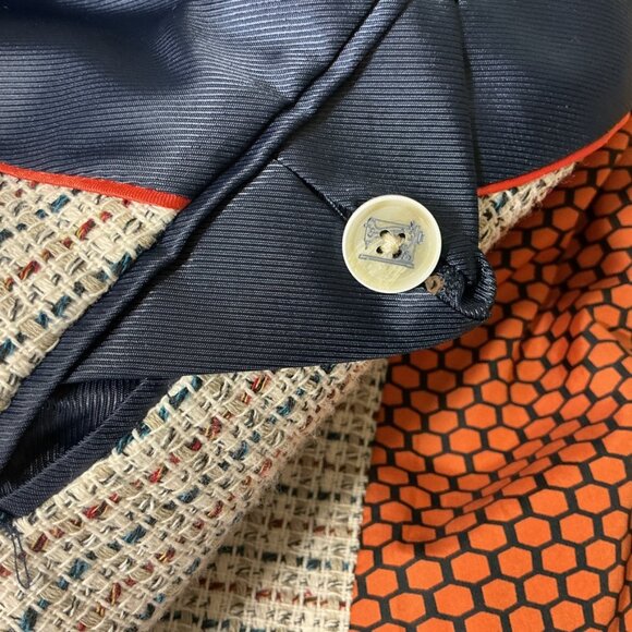 Scotch & Soda Men's Regular Fit Cotton Blend Ivory, Blue & Orange Woven Blazer M - Picture 8 of 9